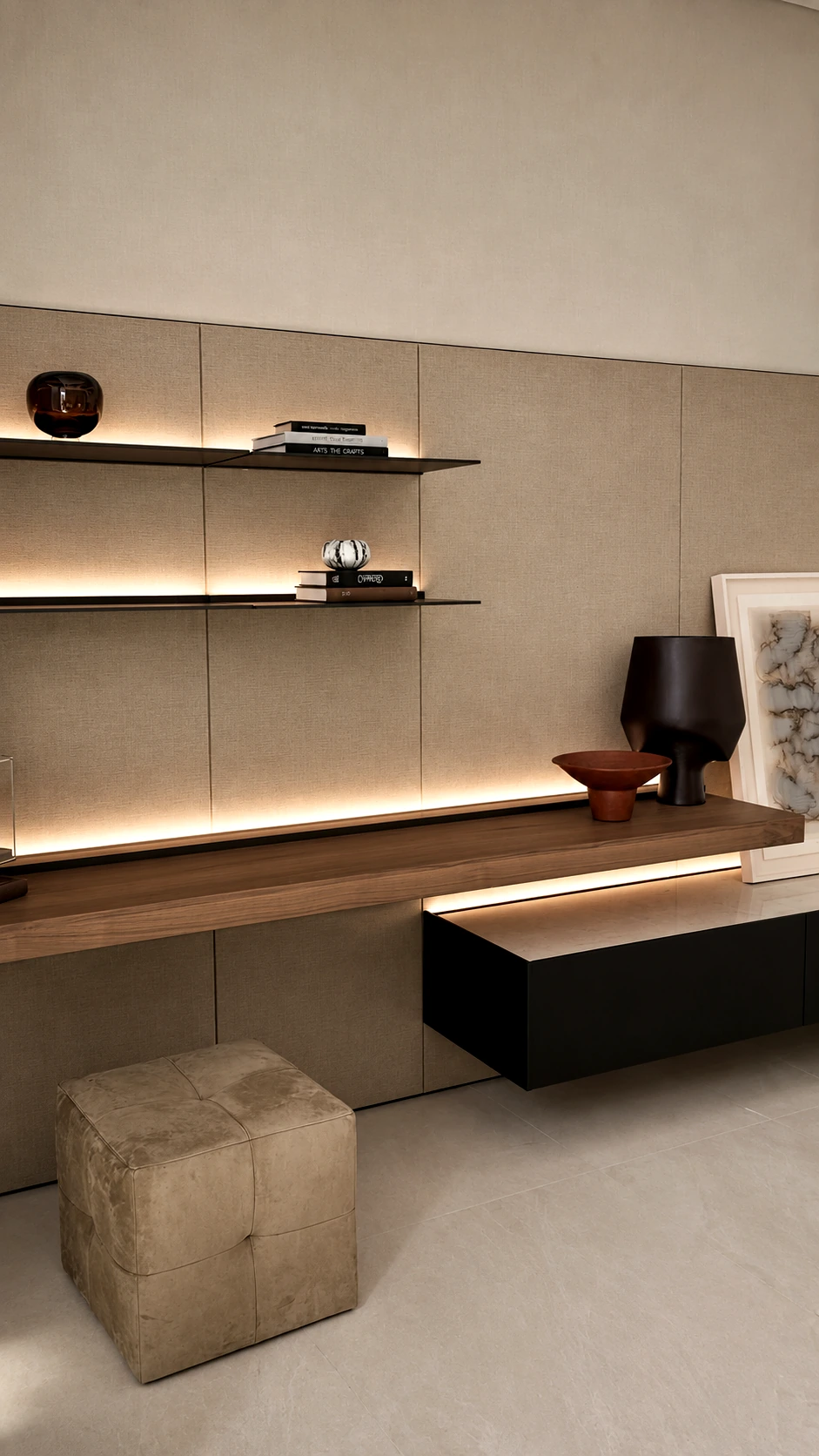 MODHOME Living System living room cabinetry and open shelving 5