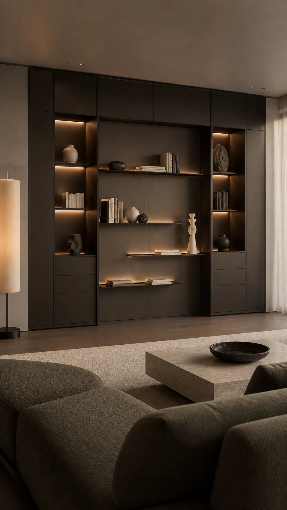 MODHOME Living System living room cabinetry and open shelving 7