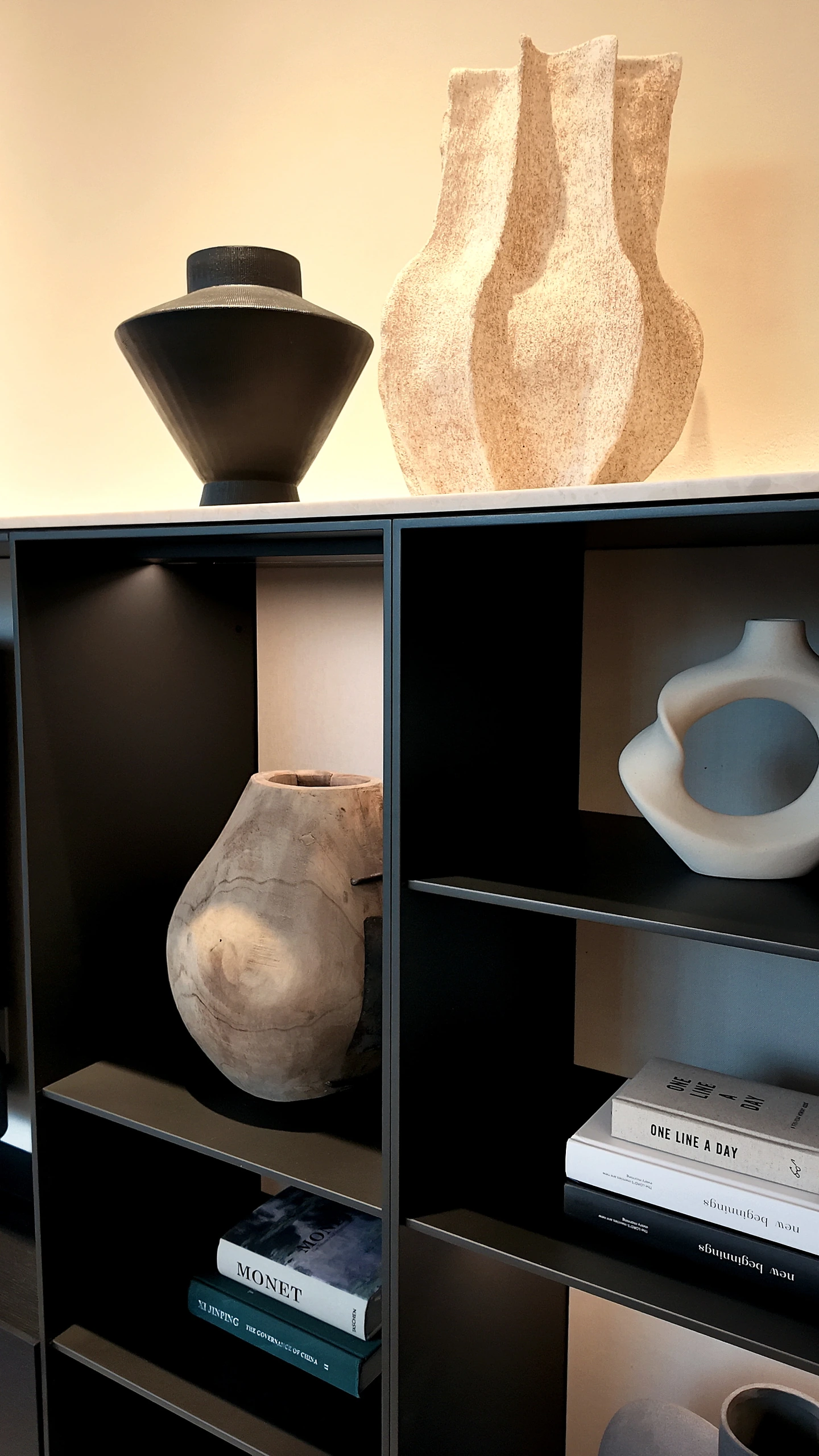MODHOME Living System living room cabinetry and open shelving 8