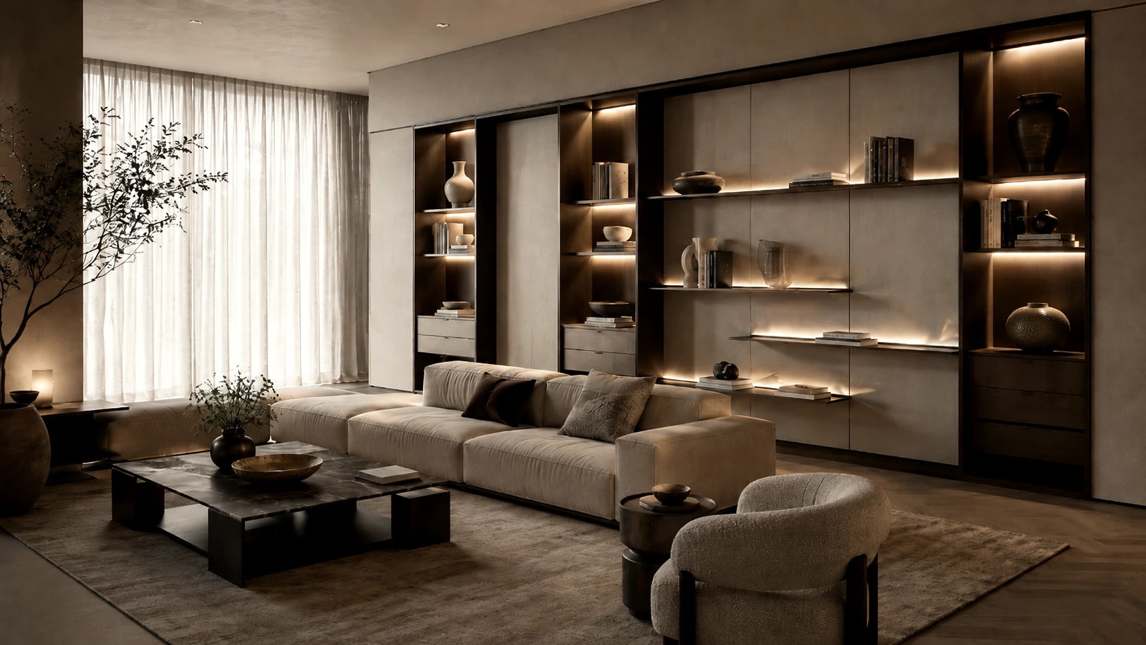 MODHOME Living System with open living room shelving